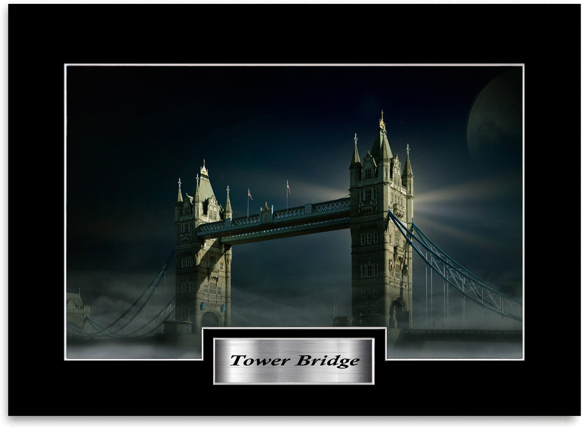 Tower Bridge London Famous Landmarks mounted display by LJW Prints