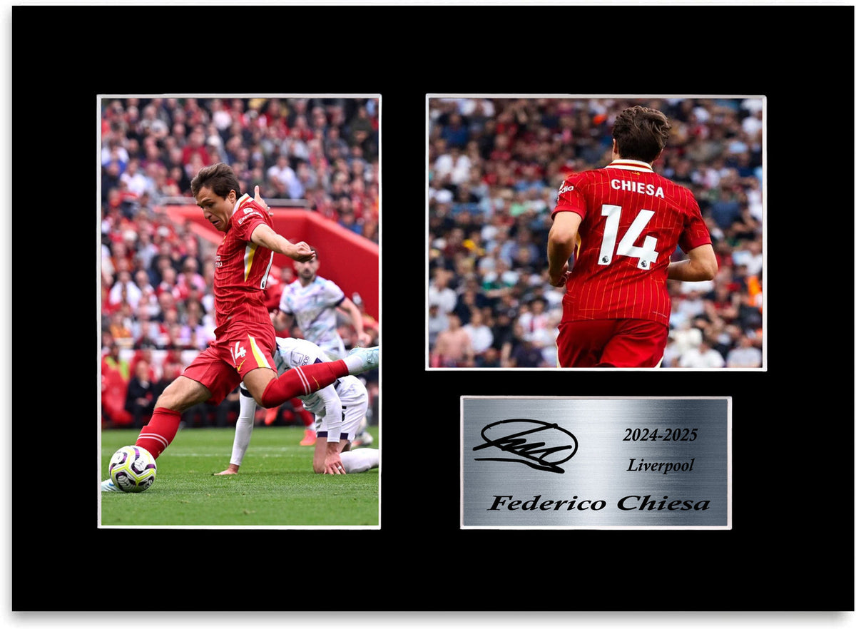 Federico Chiesa Liverpool Player mounted display by LJW Prints