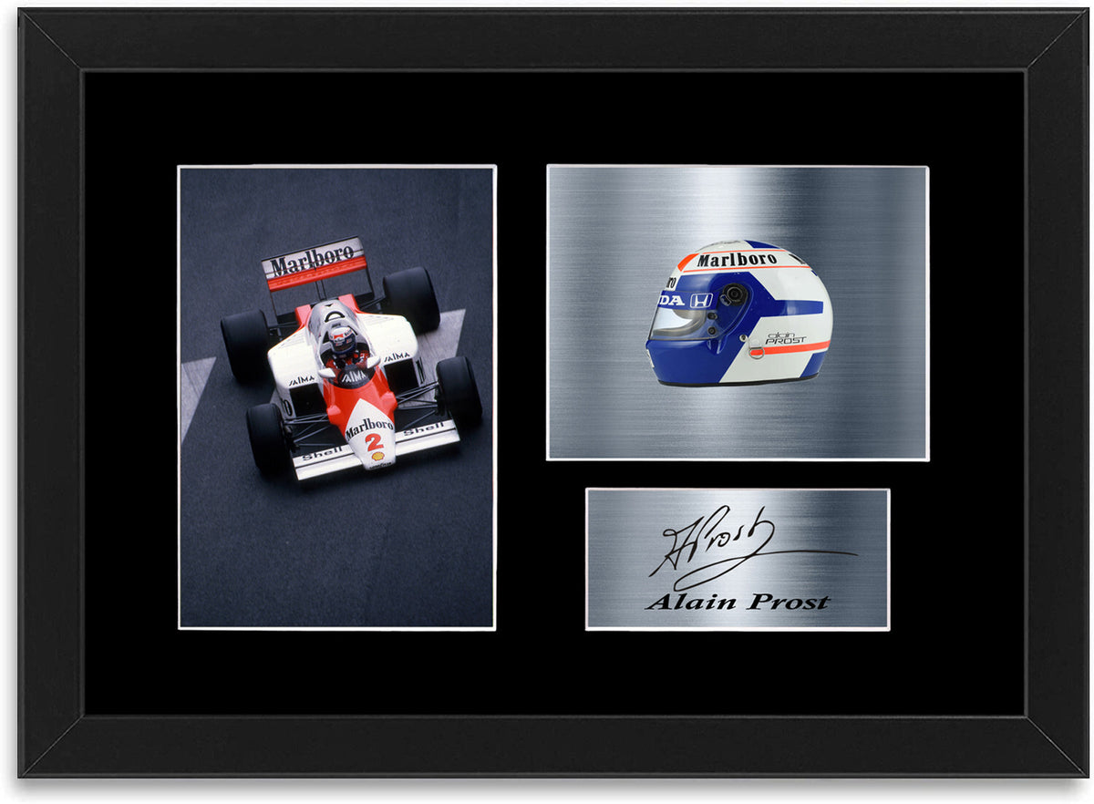 Alain Prost F1 World Champion Signed Photo Display Mount Poster A4 Framed