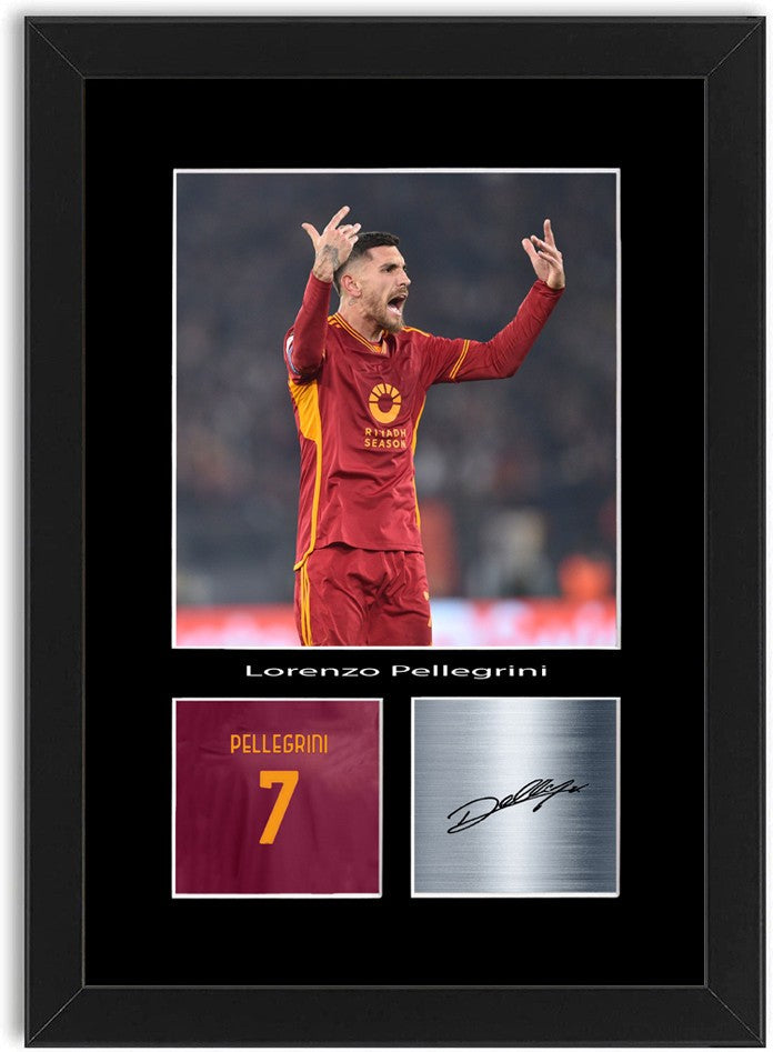 Lorenzo Pallegrini Football Player Poster Signed Print Photo A4 Wall Art Framed
