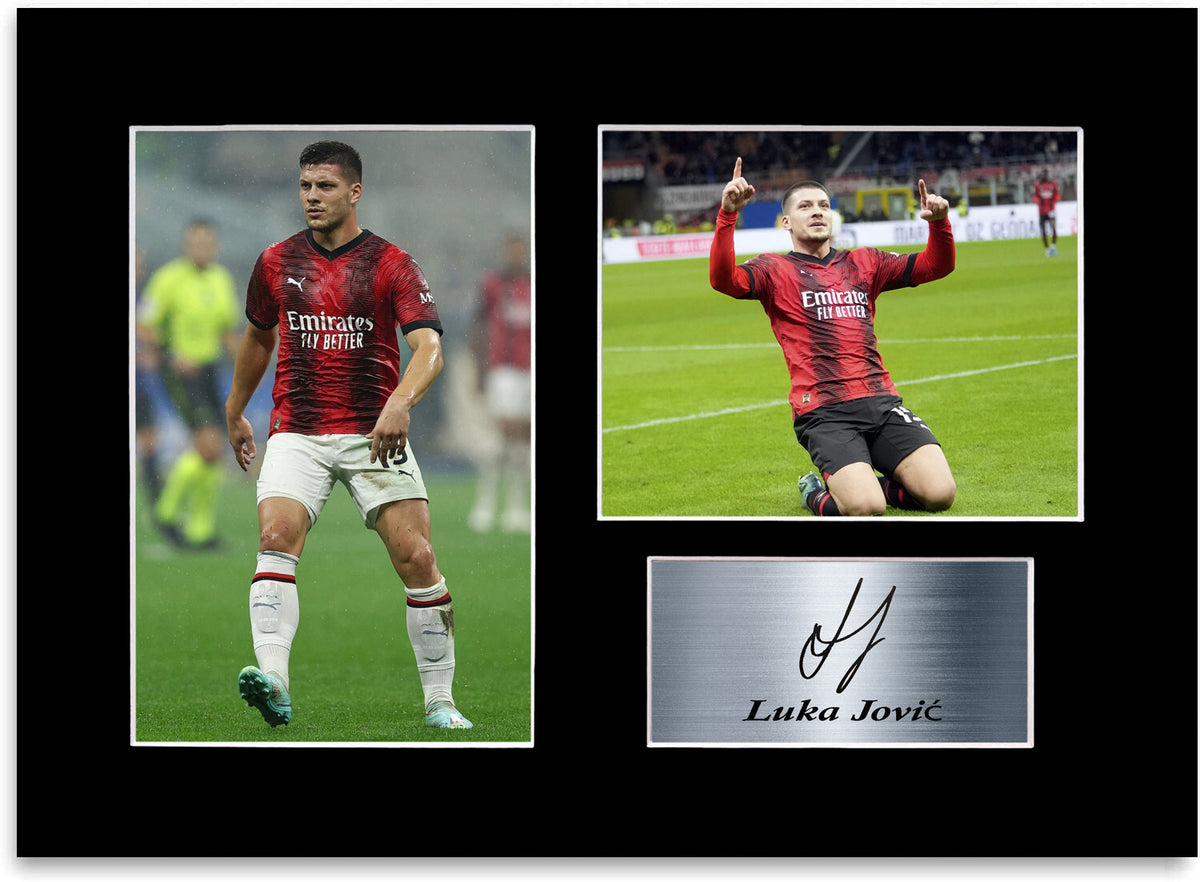 Luka Jovic Milan Football Player mounted display by LJW Prints