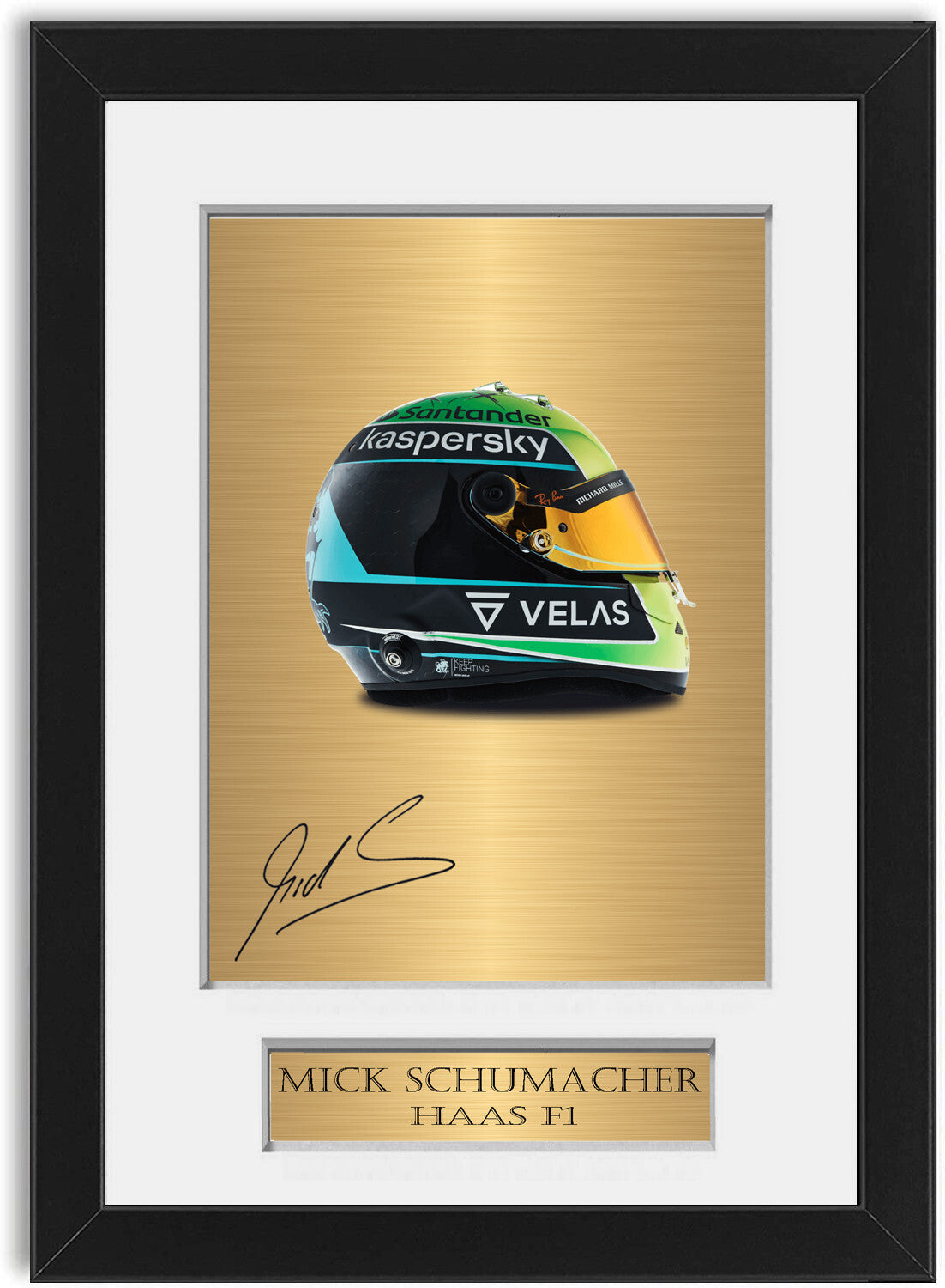 Mick Schumacher Haas F1 Driver Helmet 2022 Signed Photo Display Mount A4 Framed