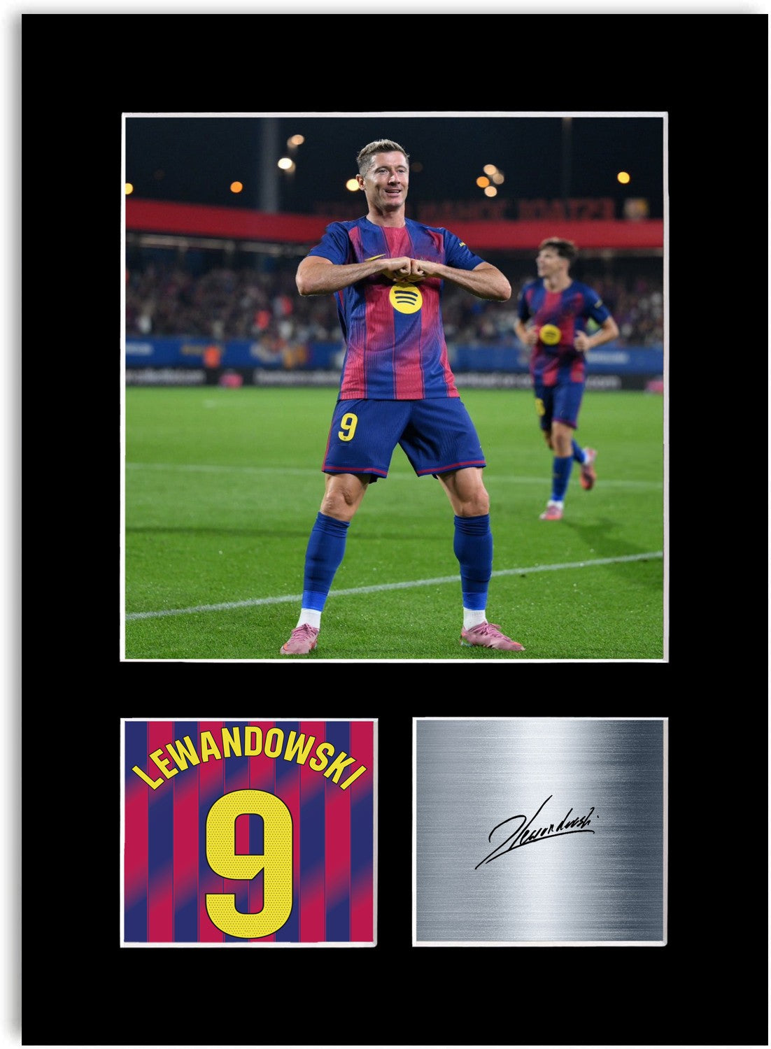 Robert Lewandowski Football Player Poster Signed Photo Display Mount Print A4