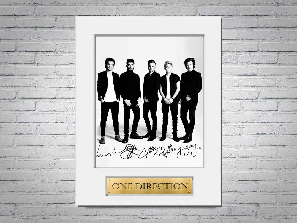 One Direction A4 Printed Signed Autograph Photo Display Mount Gift Poster Print