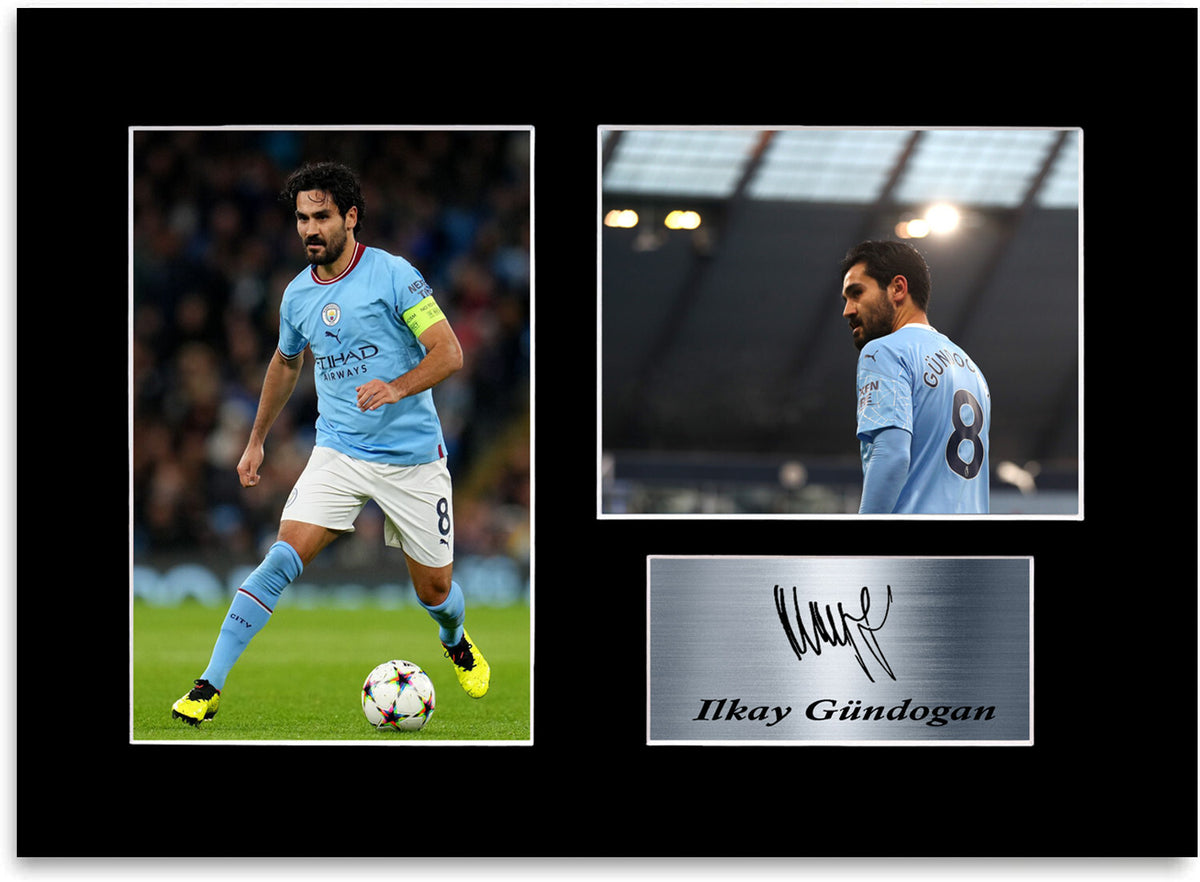 Ilkay Gundogan Man City Player A4 Signed Photo Display Mount Gift