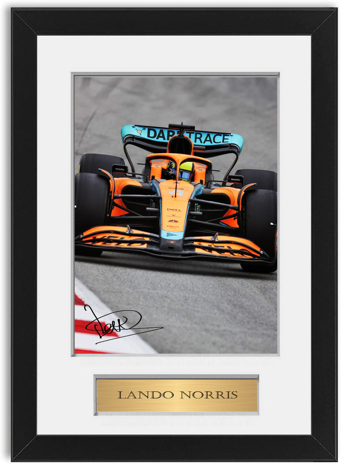 Lando Norris McLaren Formula 1 2022 Car Signed Photo Display Mount A4 Framed