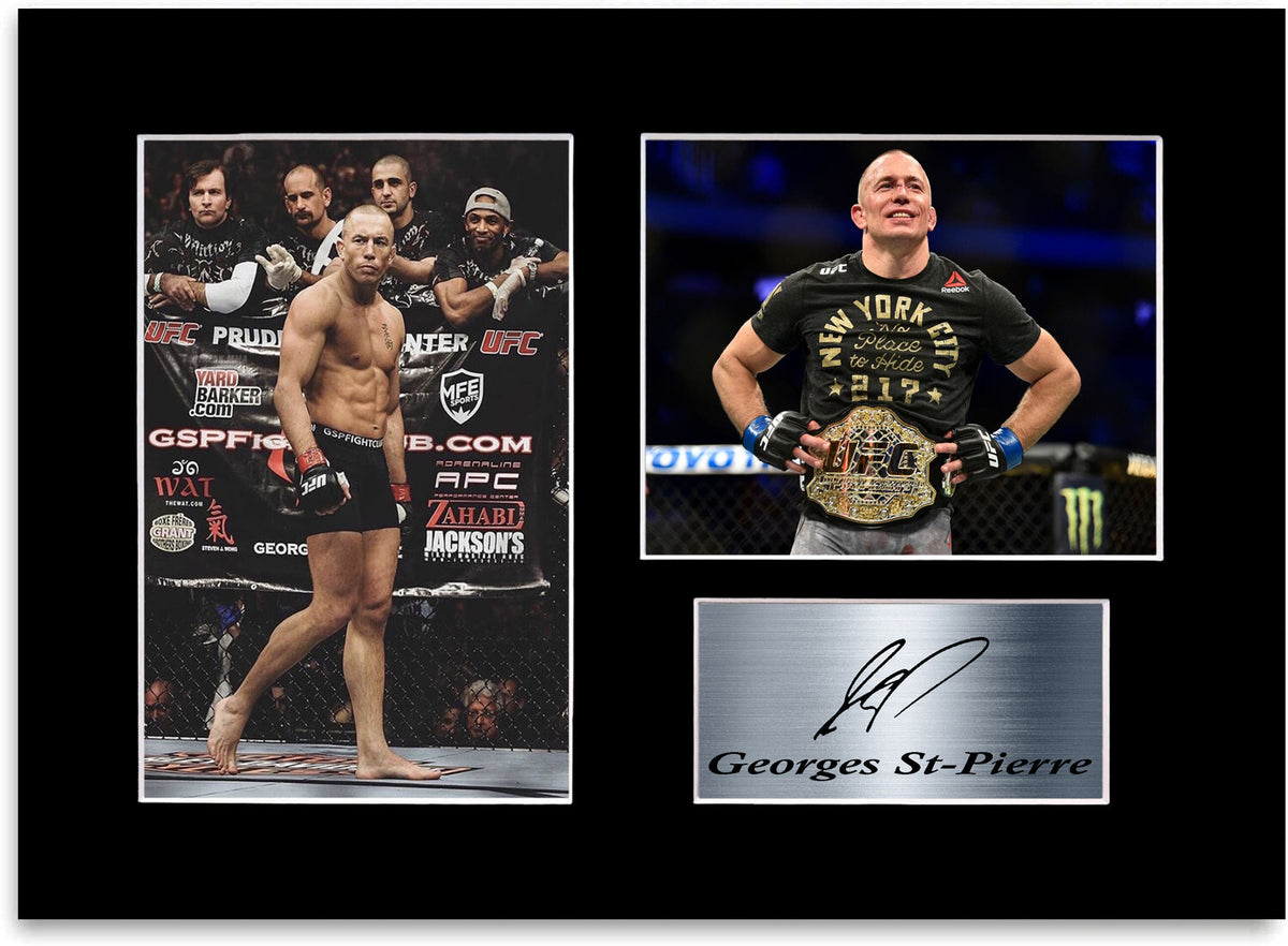 Georges St Pierre GSP MMA UFC Champion Printed mounted display by LJW Prints
