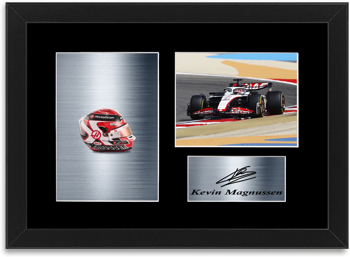 Kevin Magnussen 2023 Car Helmet Signed Photo Display Mount A4 Framed