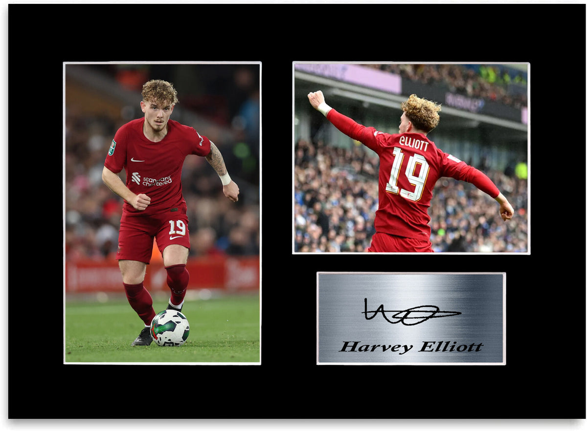 Harvey Elliott Liverpool Player mounted display by LJW Prints
