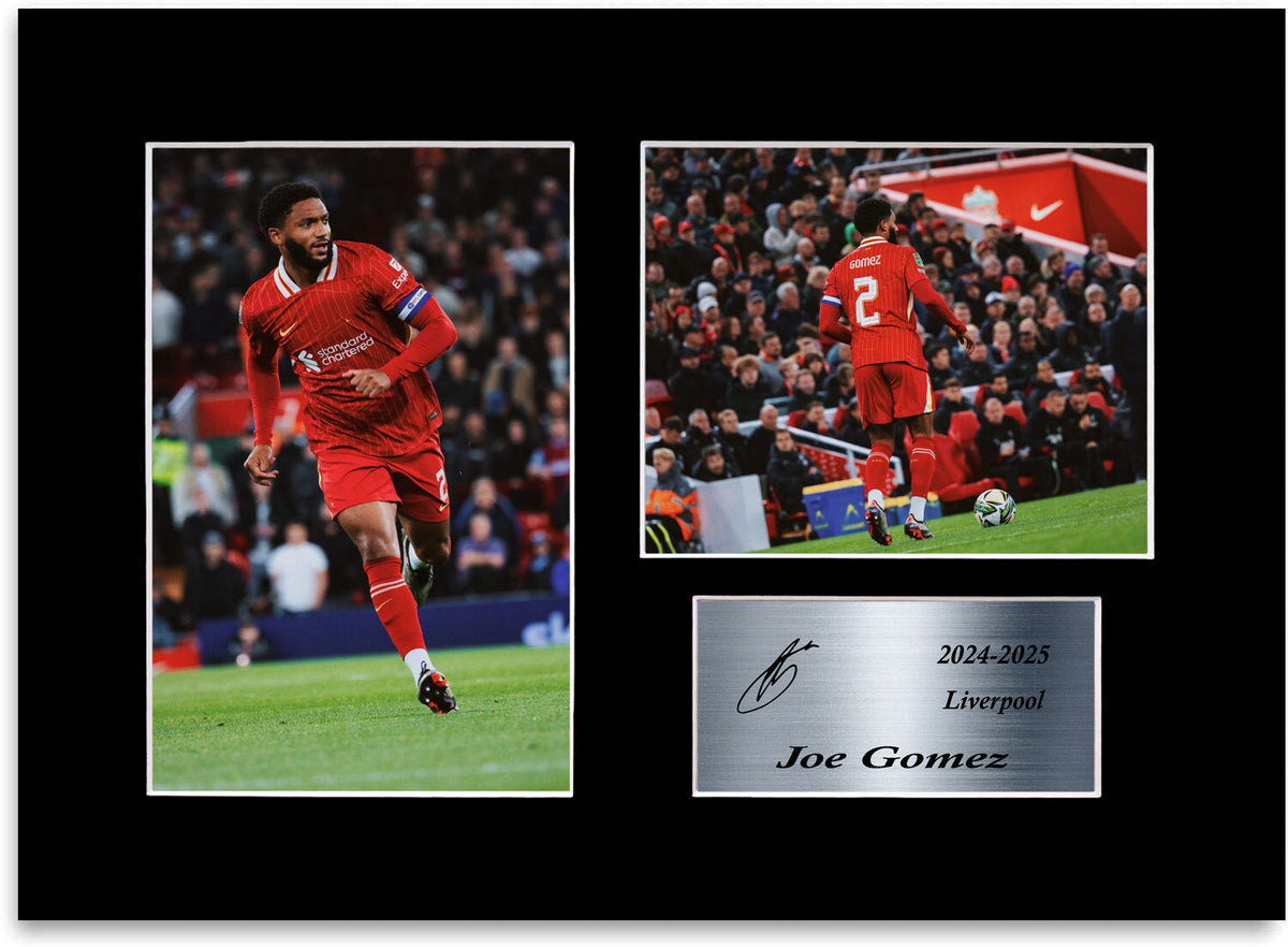 Joe Gomez Liverpool Player mounted display by LJW Prints