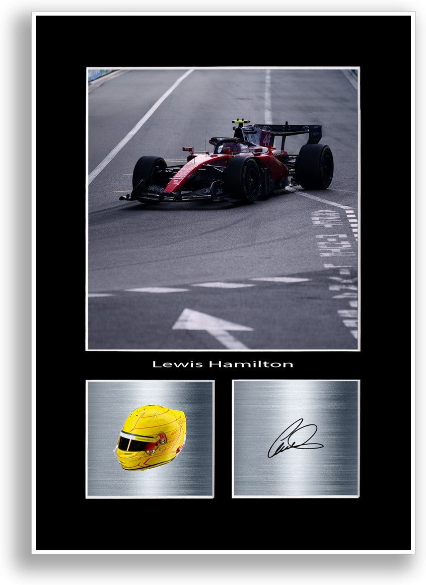 Lewis Hamilton Driver Poster Signed A4 Print Wall Art Gift Idea for f1 Fans