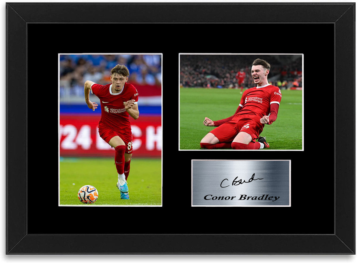 Conor Bradley Liverpool Player framed print by LJW Prints