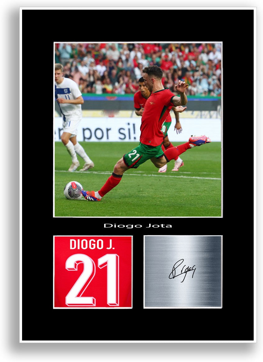 Jota Portugal Football Player Poster Signed Print A4 Photo Wall Art Gift Idea