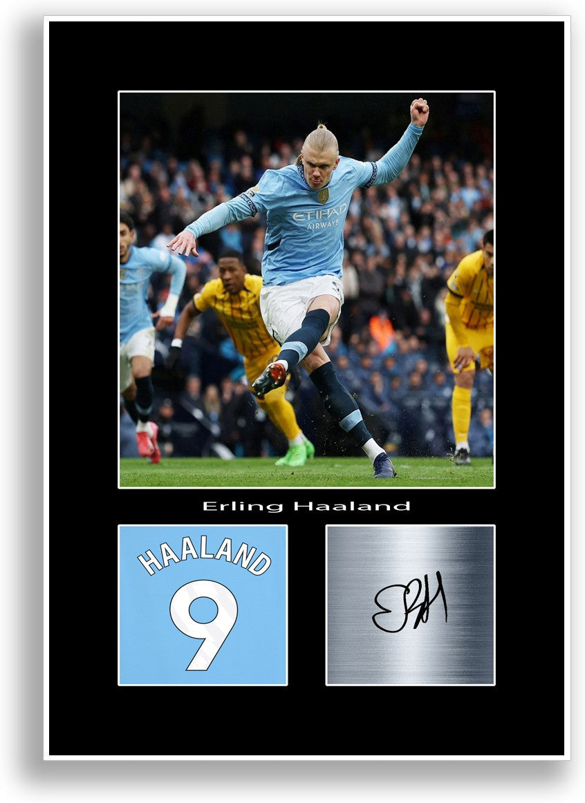 Erling Haaland Football Player Poster Print Photo A4 Wall Art