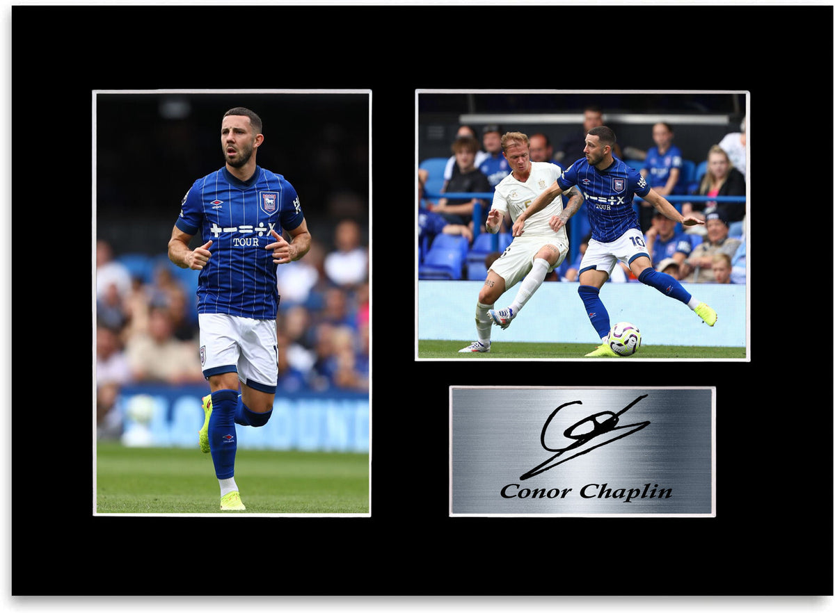 Conor Chaplin Ipswich Player framed print by LJW Prints