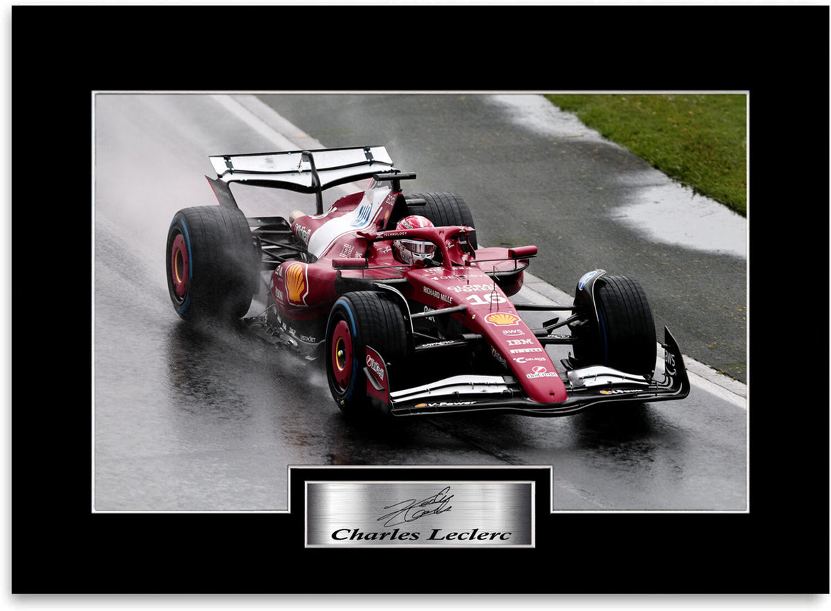Charles Leclerc 2025 For Ferrari F1 Fans mounted display by LJW Prints