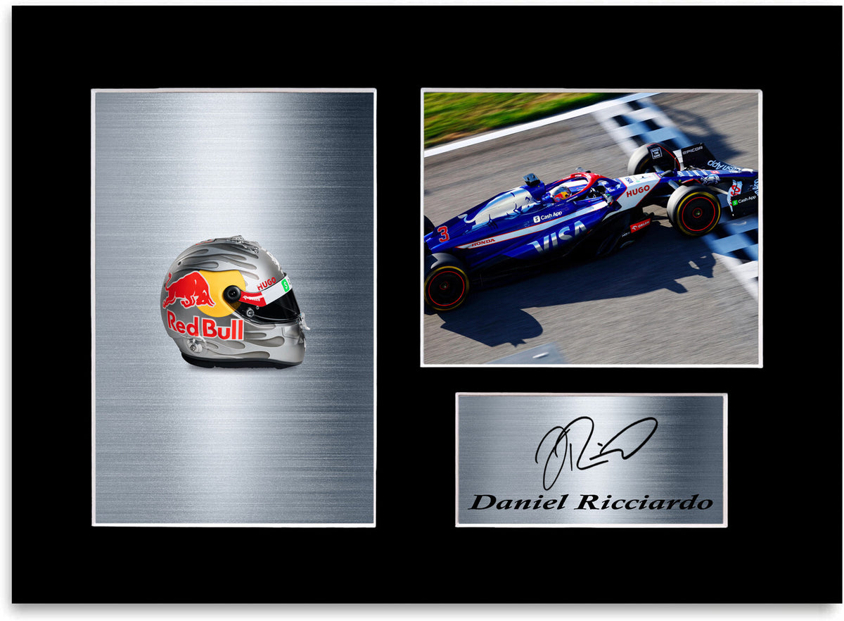 Daniel Ricciardo F1 Driver 2024 mounted display by LJW Prints