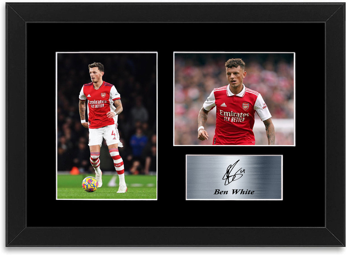 Ben White Arsenal Player A4 Printed Signed Photo Display Mount Poster Framed