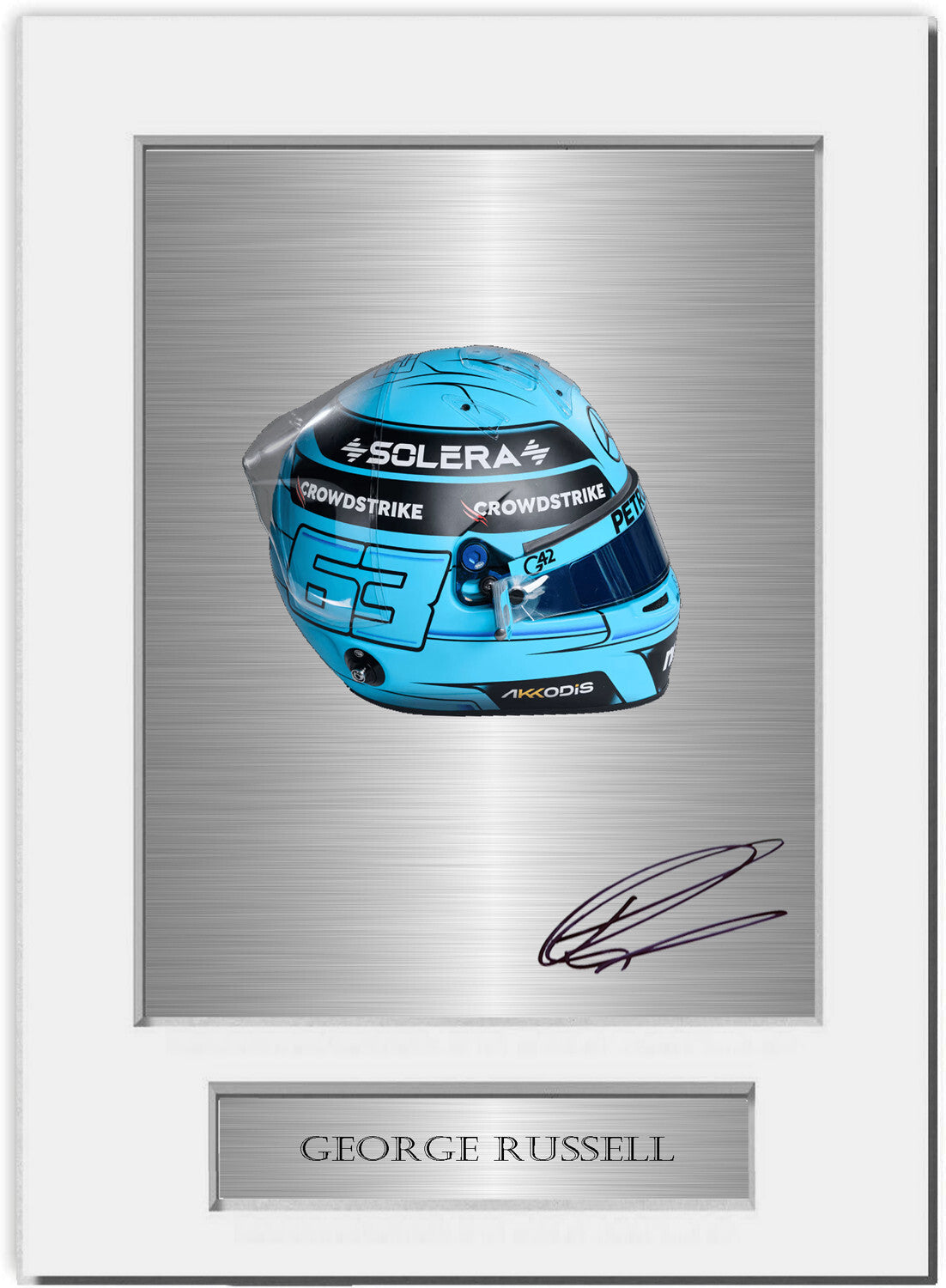 George Russell Formula 1 Driver 2024 Helmet mounted display by LJW Prints