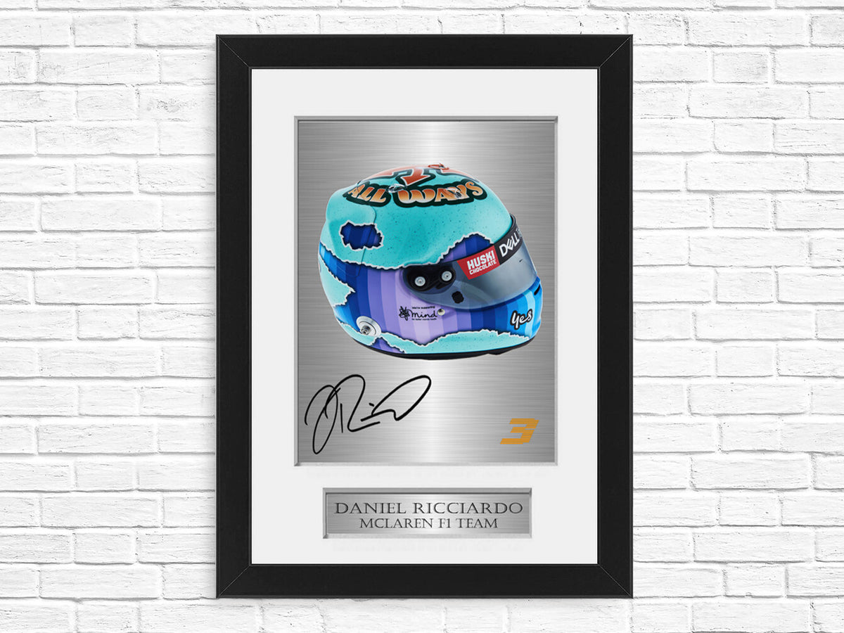 Daniel Ricciardo Formula 1 2021 Helmet Signed Photo Display Mount A4 Framed