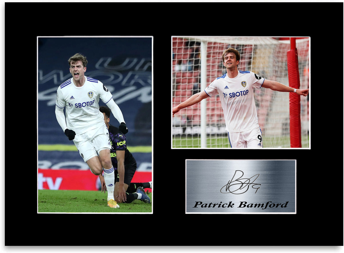 Patrick Bamford Leeds United Player Signed Photo Display Mount Gift A4
