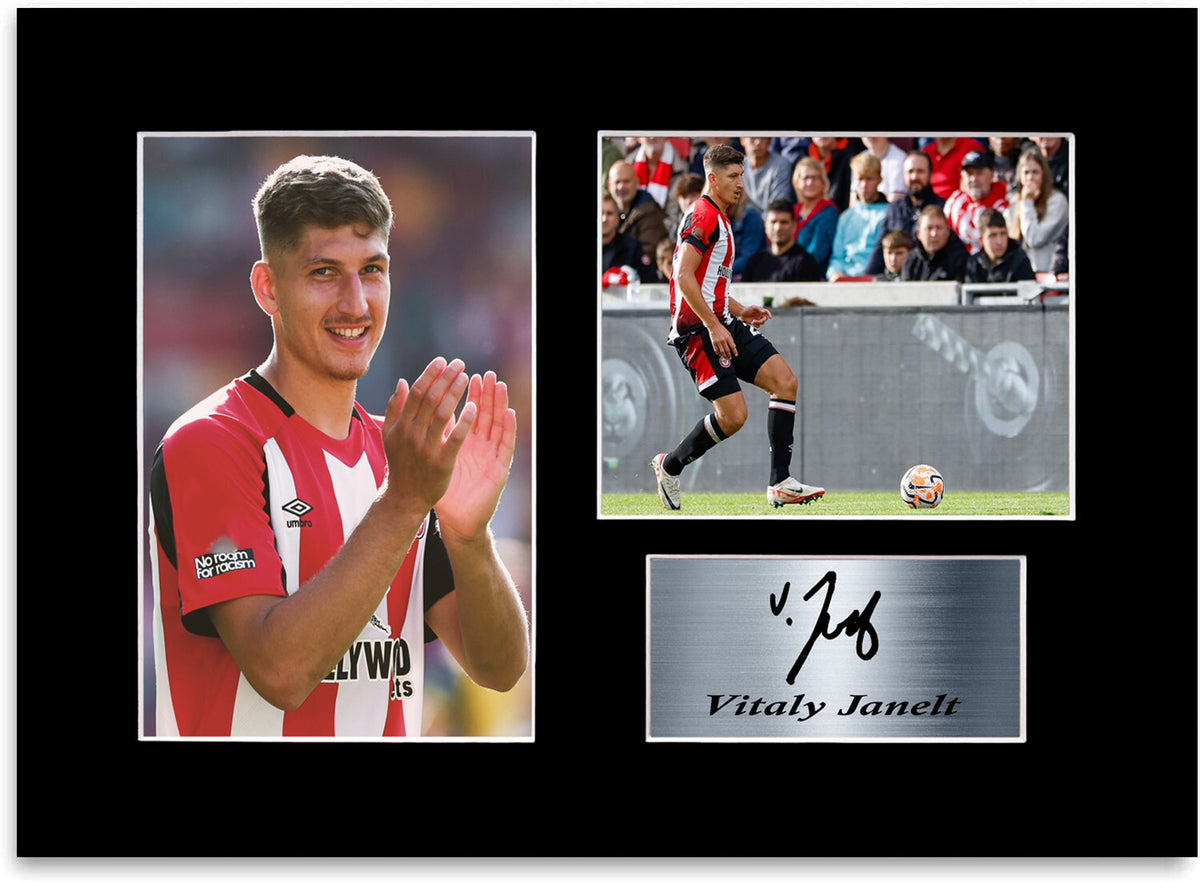 Vitaly Janelt Brentford Player framed print by LJW Prints