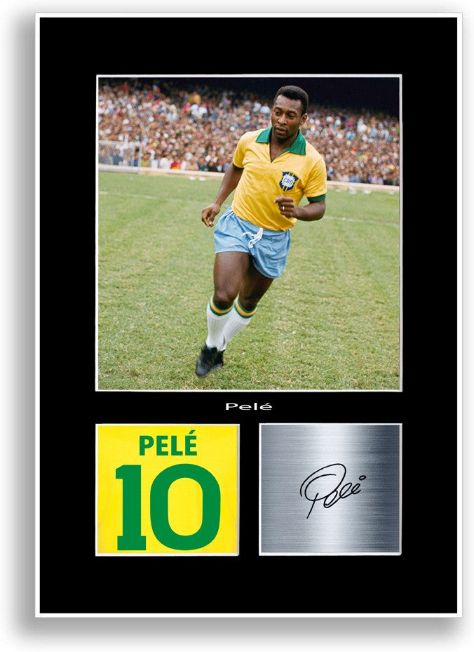 Pele Brazil Football Player Poster Signed Print Photo A4 Wall Art Gift Idea