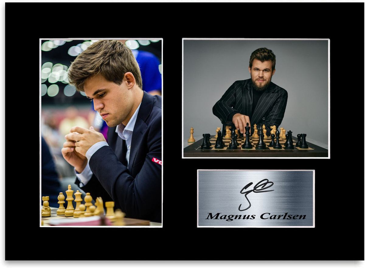 Magnus Carlsen World Chess Champion mounted display by LJW Prints
