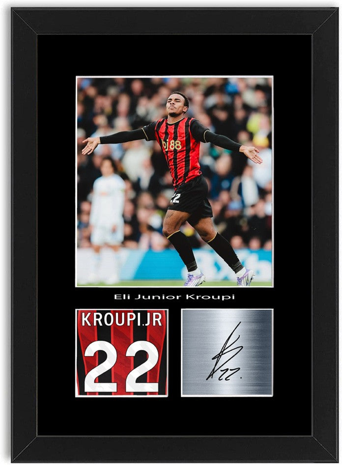 Eli Junior Kroupi Football Player Poster Signed Print Photo A4 Wall Art Framed