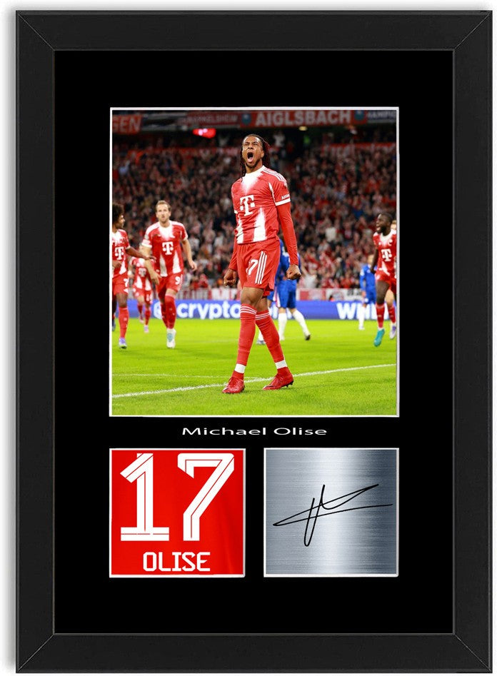 Michael Olise Football Player Poster Signed Print Photo A4 Wall Art Framed