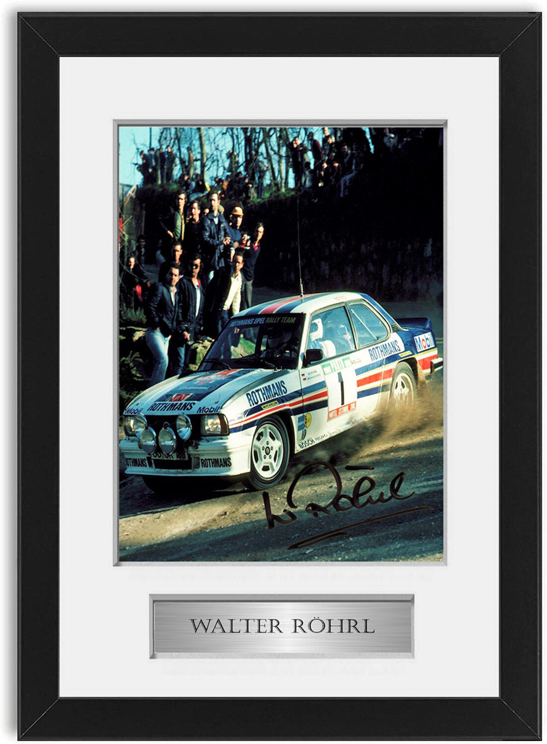 Walter Rohrl World Rally Champion 1980 Signed Photo Display Mount A4 Framed