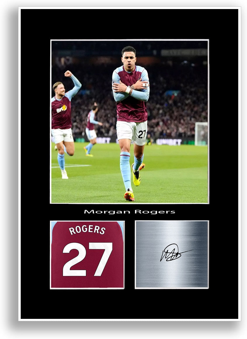 Morgan Rogers Football Player Poster Signed Print Photo A4 Wall Art Gift Idea