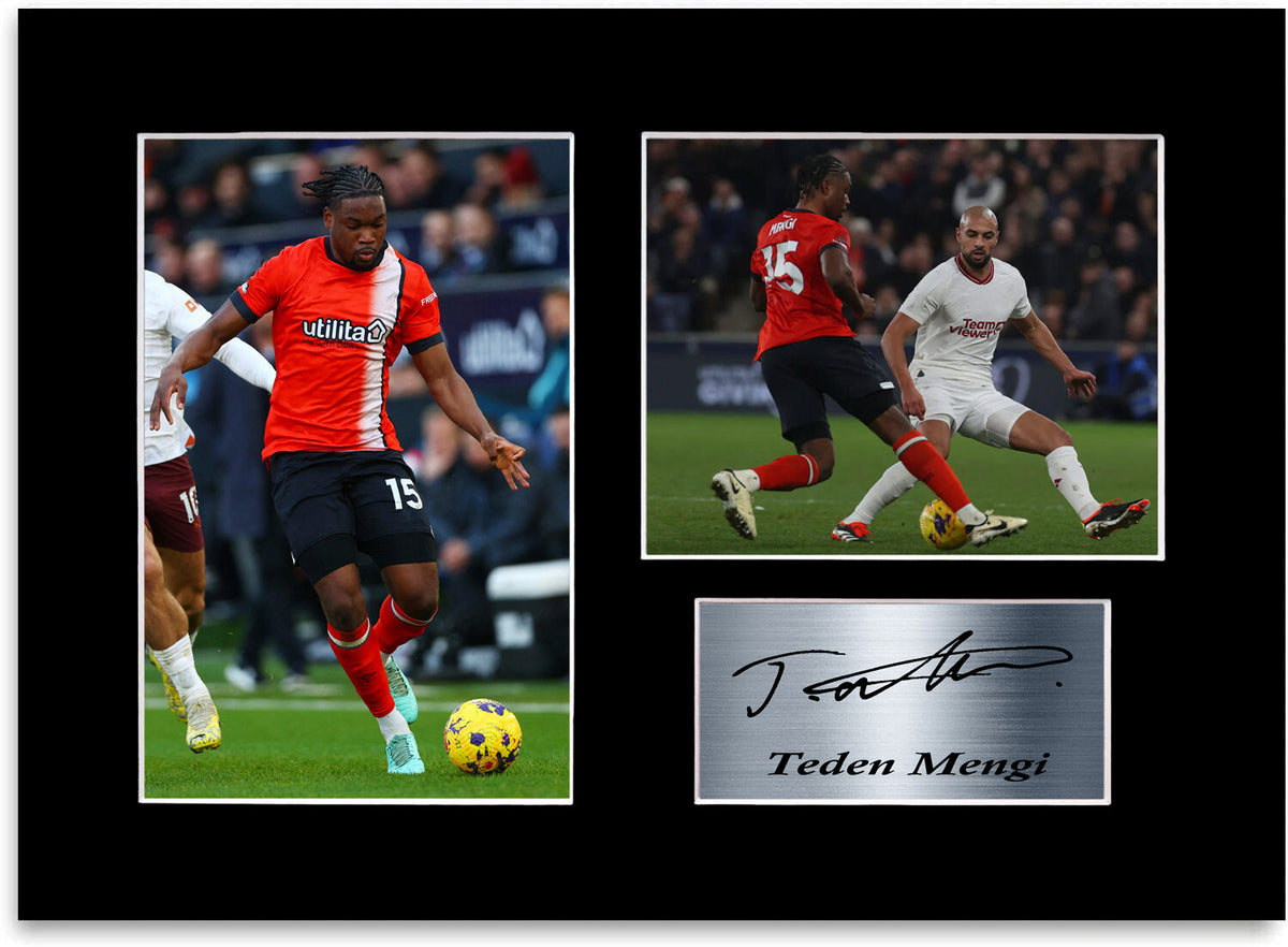 Teden Mengi Luton Player framed print by LJW Prints