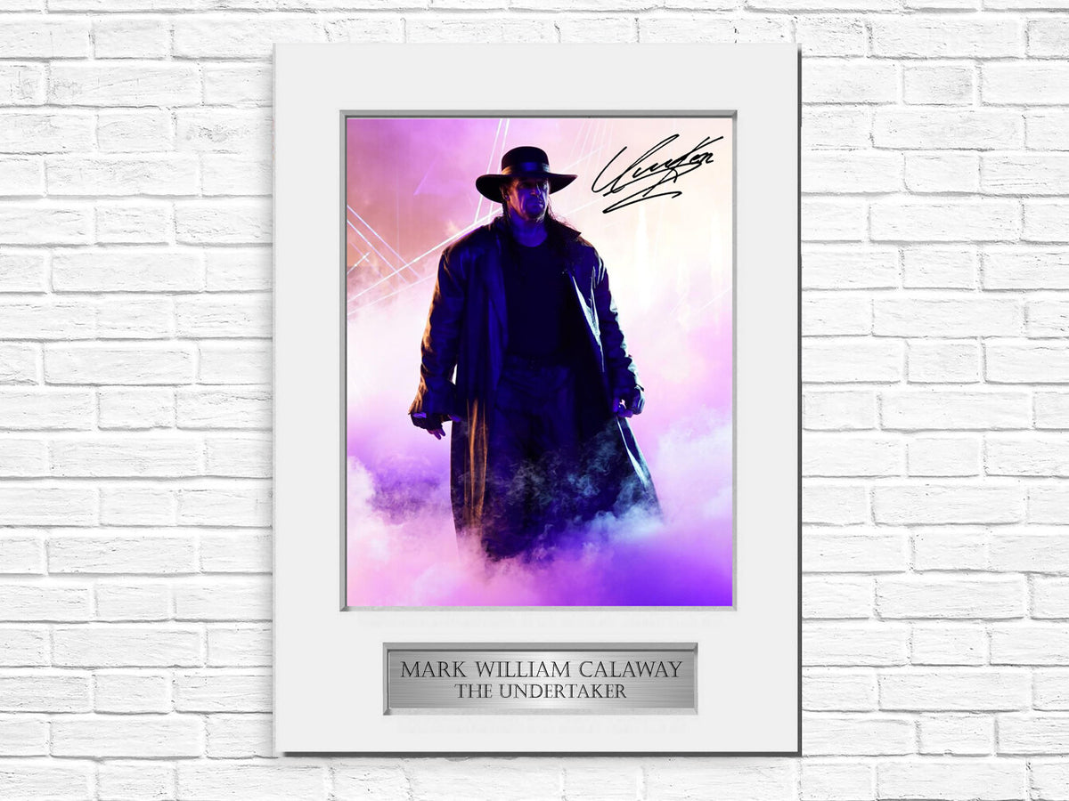 The Undertaker Mark Calaway WWE Wrestler A4 Signed Autograph Photo Display Mount