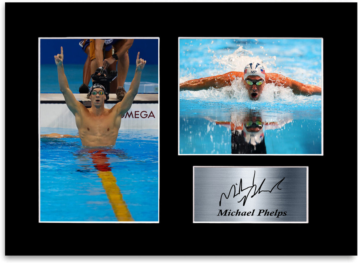 Michael Phelps Olympic Swimmer Signed Autograph Photo Display Mount Poster A4