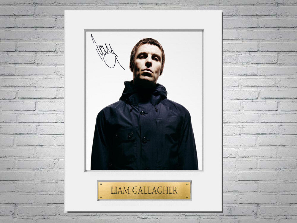 Liam Gallagher Printed Signed Autograph Photo Display Mount Gift Oasis Poster