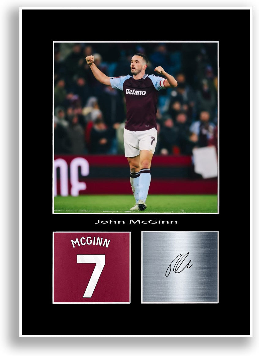 John McGinn Football Player Poster Signed Print Photo A4 Wall Art Gift Idea