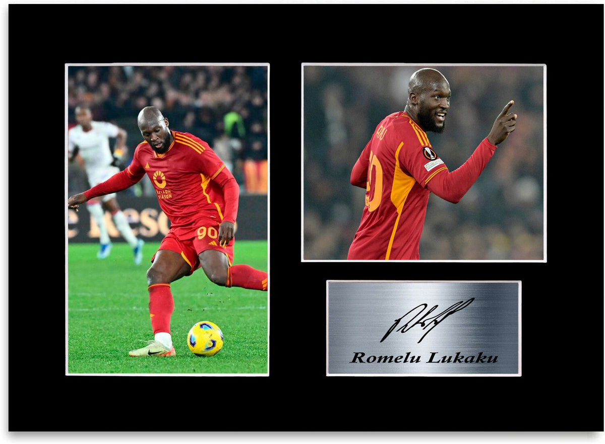 Romelu Lukaku Football Player Roma mounted display by LJW Prints