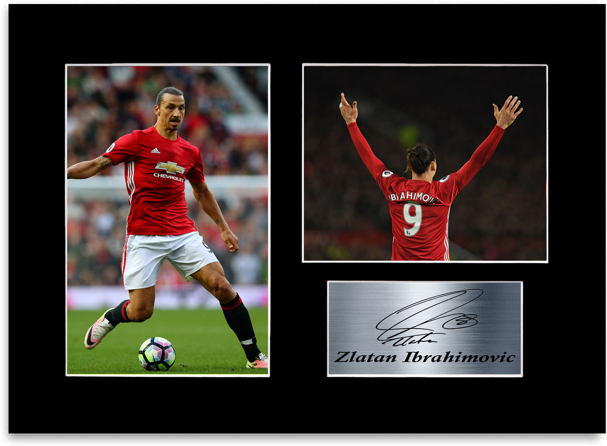 Zlatan Ibrahimovic Man United Football Player A4 Signed Photo Display Mount Gift