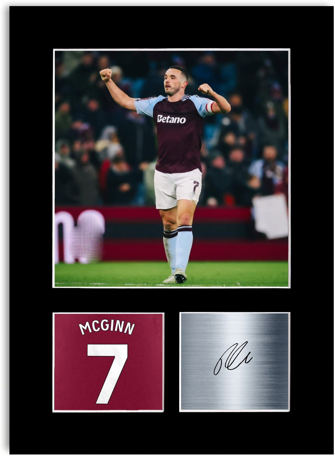 John McGinn Football Player Poster Signed Photo Display Mount Print A4