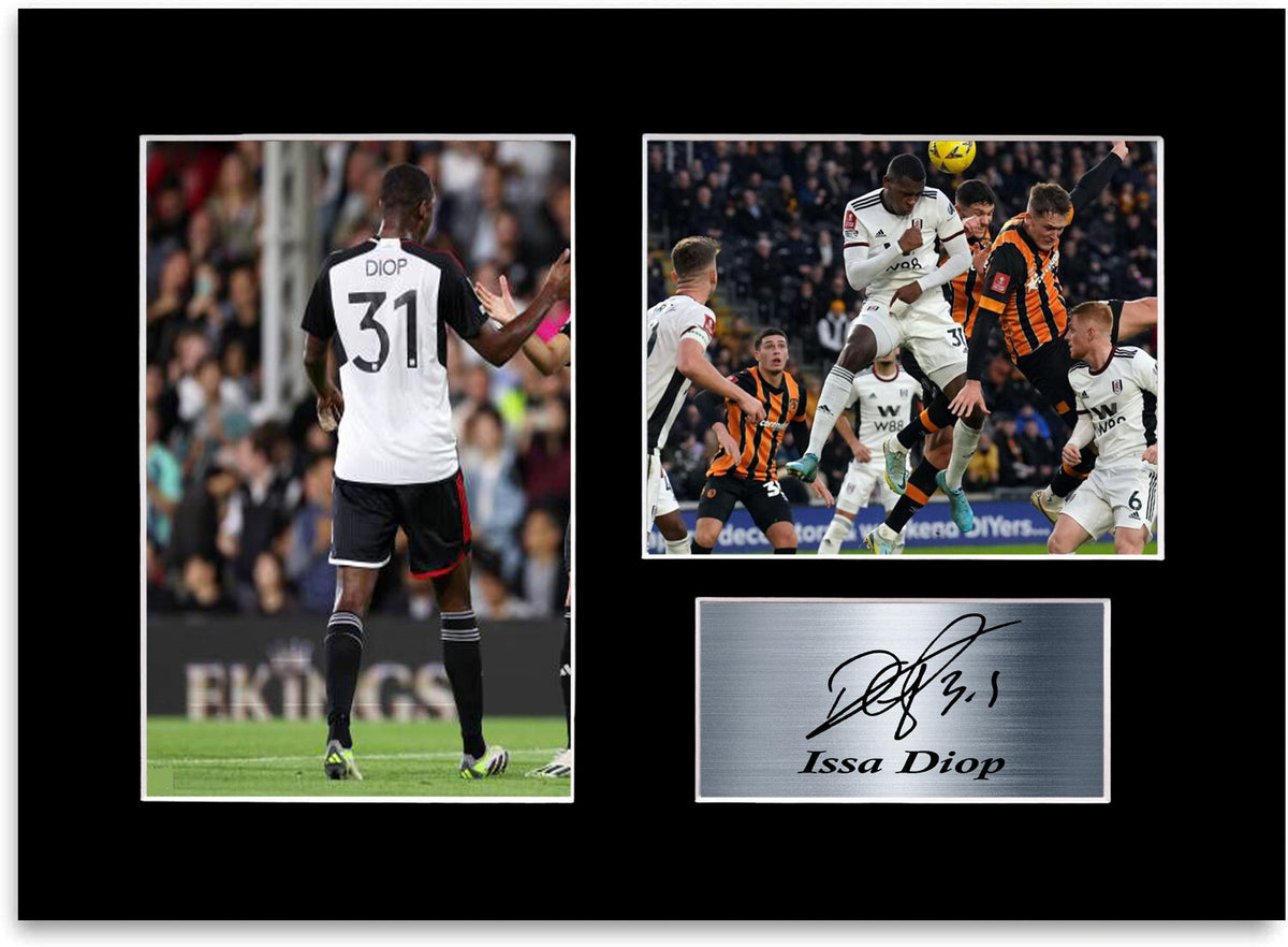 Issa Diop Fulham Player framed print by LJW Prints
