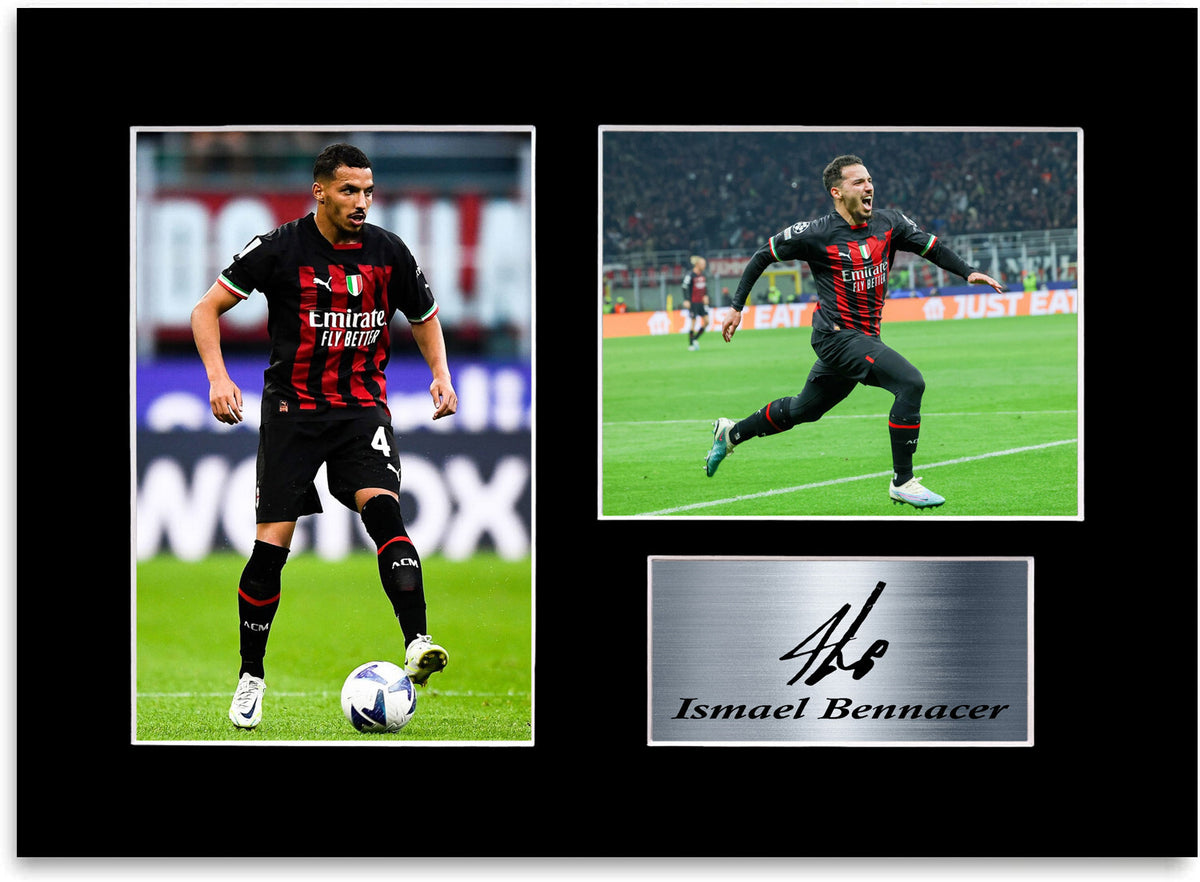 Ismael Bennacer Milan Football Player mounted display by LJW Prints
