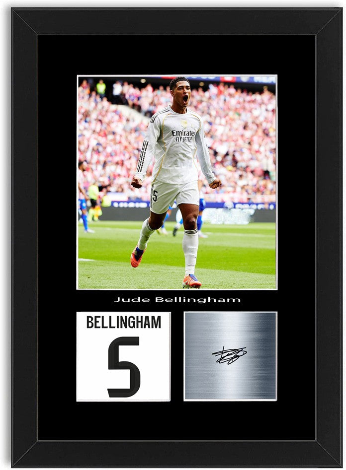 Jude Bellingham Football Player Poster Signed Print Photo A4 Wall Art Framed