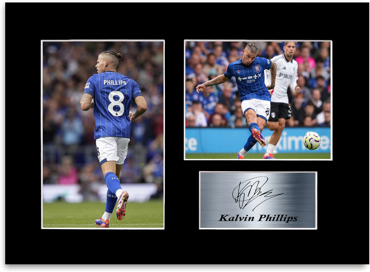 Kalvin Phillips Ipswich Player framed print by LJW Prints