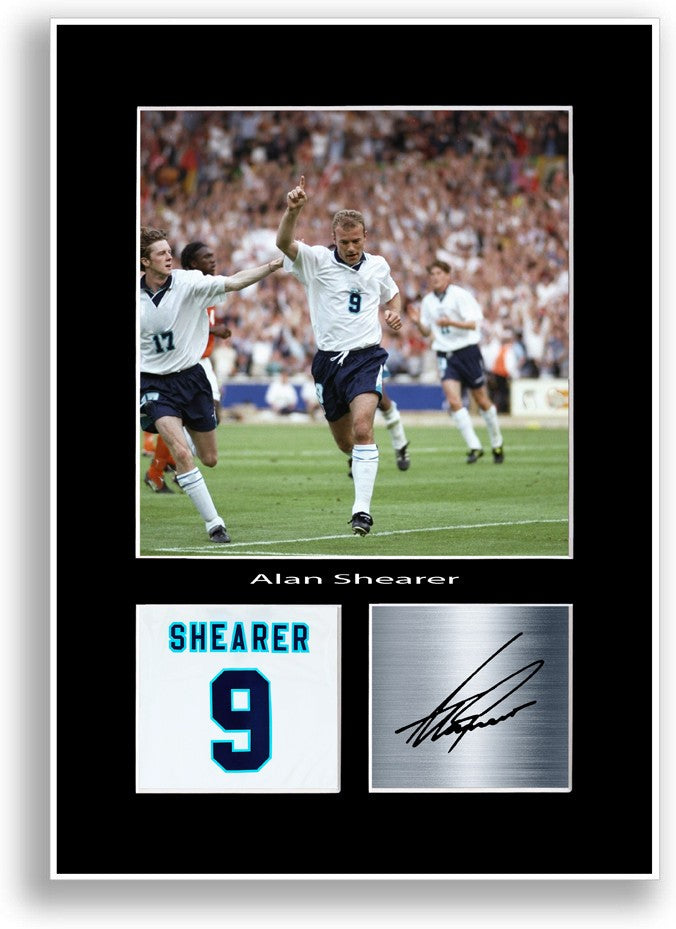 Alan Shearer Football Player Poster Signed Print Photo A4 Wall Art Gift Idea