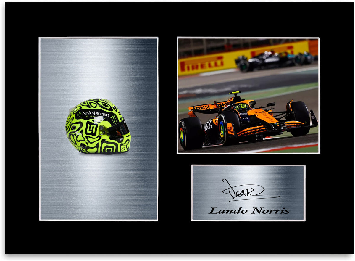 Lando Norris Formula 1 Driver 2024 Helmet mounted display by LJW Prints
