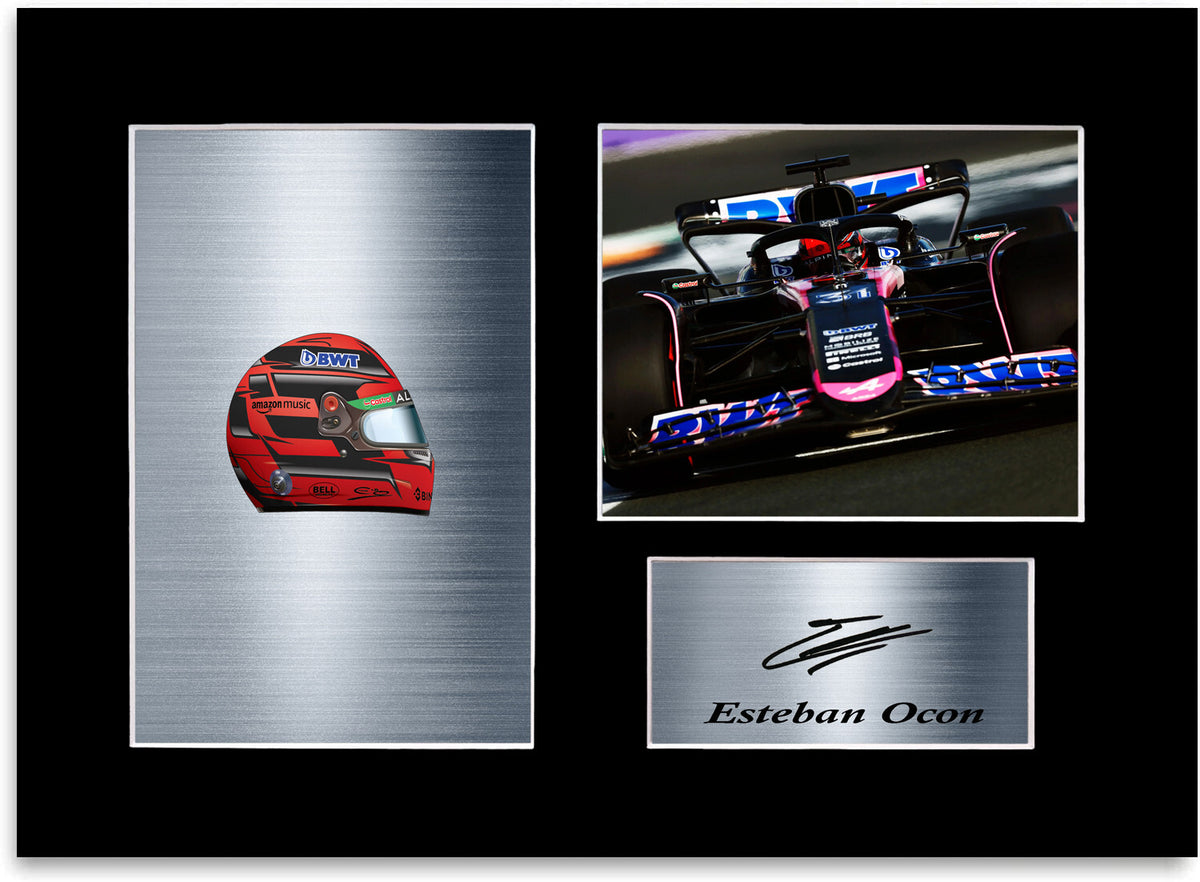 Esteban Ocon 2024 For F1 Racing Fans mounted display by LJW Prints