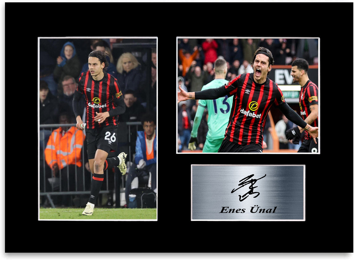 Enes Unal Bournemouth Player mounted display by LJW Prints