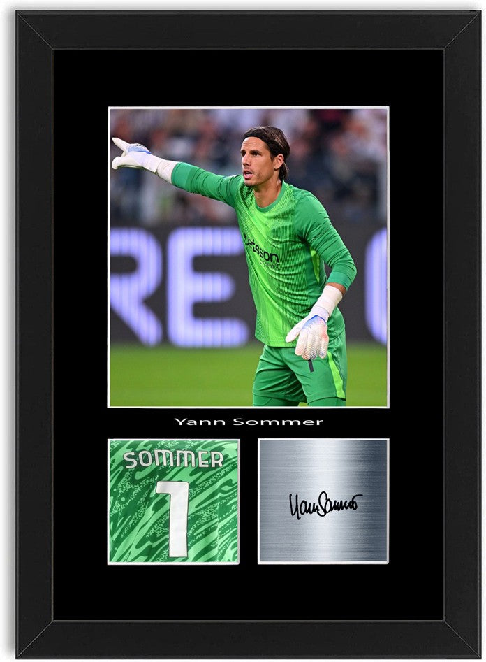 Yann Sommer Football Player Poster Signed Print Photo A4 Wall Art Framed