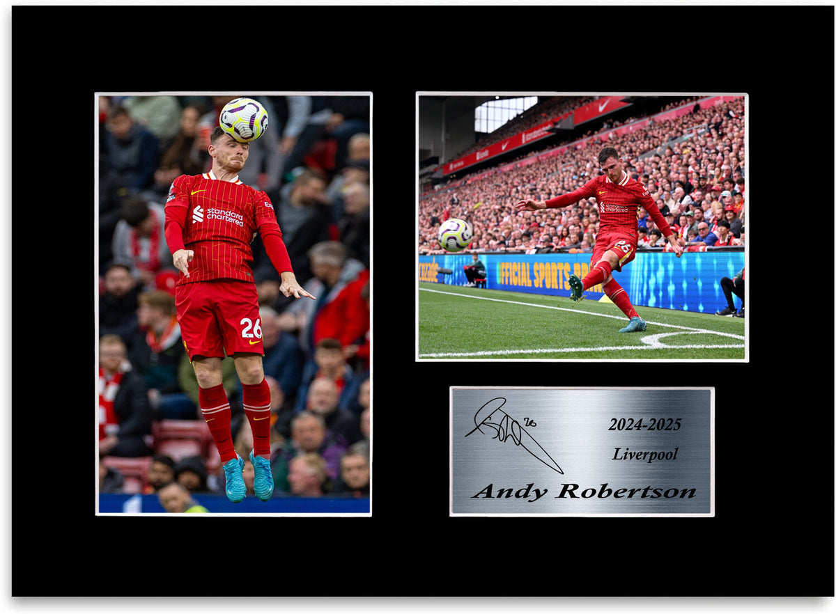 Andy Robertson Liverpool Player mounted display by LJW Prints